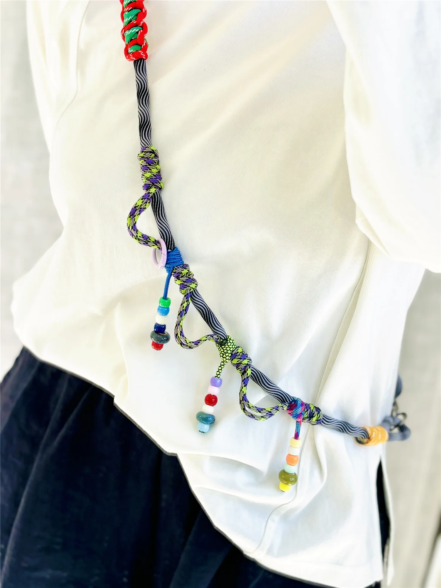 Multicolor Hand-woven Functional Replacement Bag Strap Adjustable Anti-lost Camera Phone Lanyard Shoulder Strap Accessories
