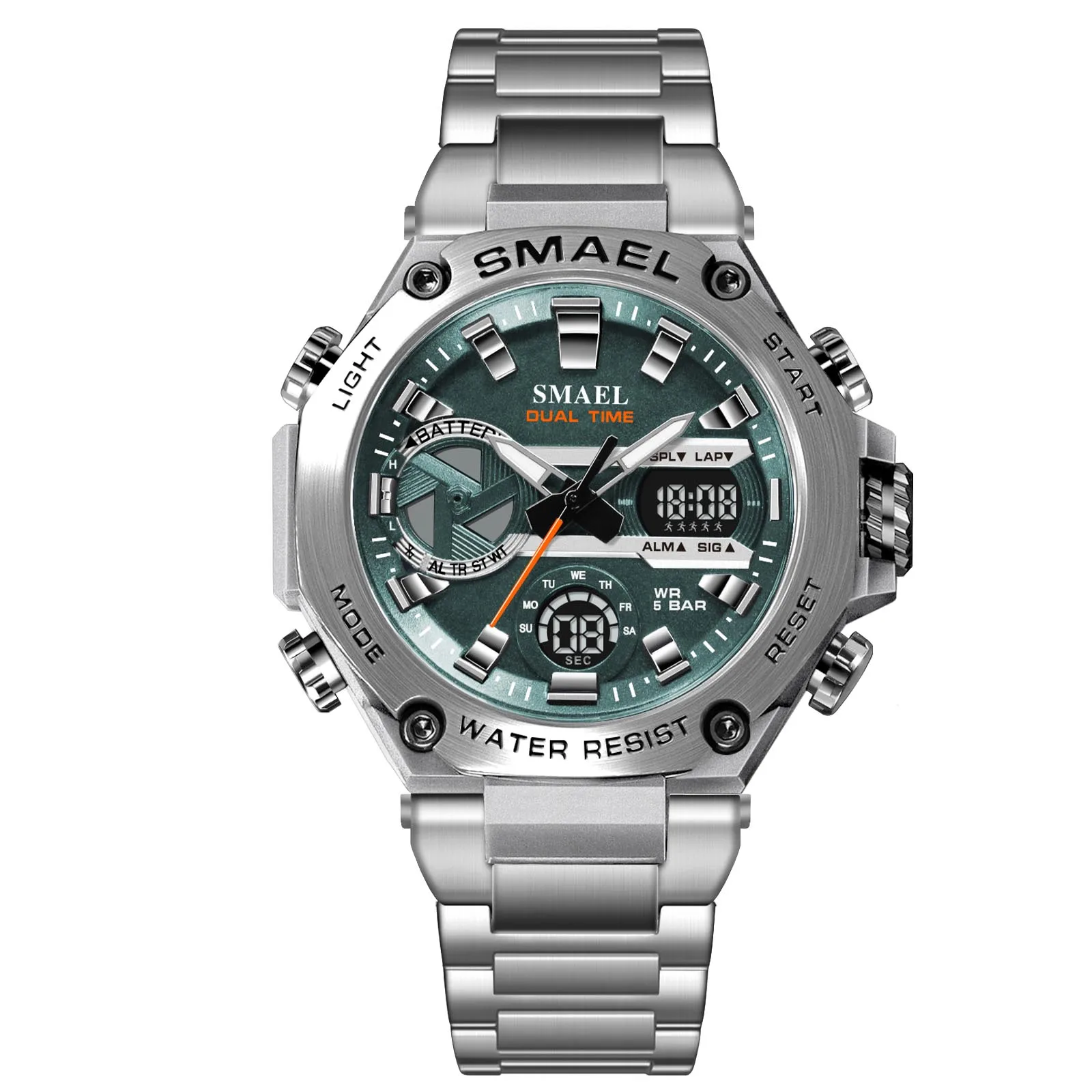 New Stainless Steel Watches Fashion Bussiness Watches 50M Waterproof 8097 Men\'sWristwatches Sports Quartz Watches Gifts Mens