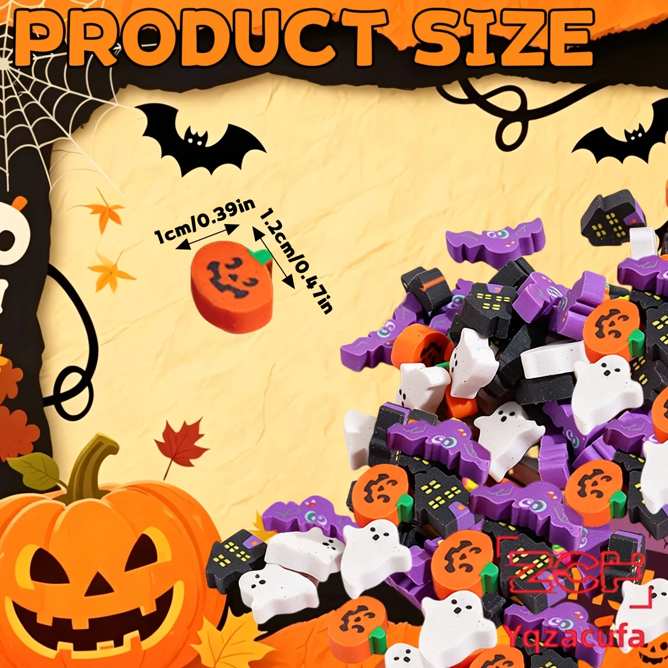 60 Stück zufällige Mini-Radiergummis mit Halloween-Motiven, verschiedene Designs, Halloween-Geschenk, Belohnungen für den Schulunterricht, Geschenk zum Schulanfang – Detail 5