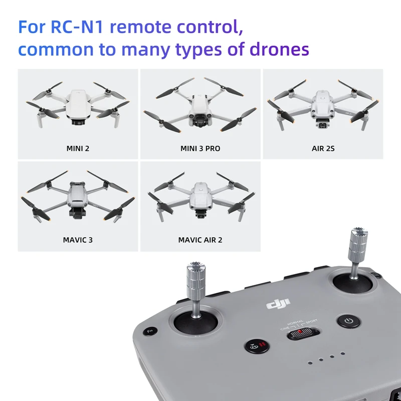 Para dji mavic 3/air 2/2s/mini 2/3/3pro drone RC-N1 controle remoto aumentar polegar rocker liga de alumínio joystick acessórios
