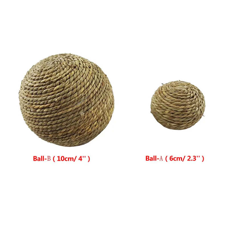 Small Pet Chewing Toy Natural Grass Ball For Teeth Cleaning Toys For Rabbit  Cat  Small Rodent Products