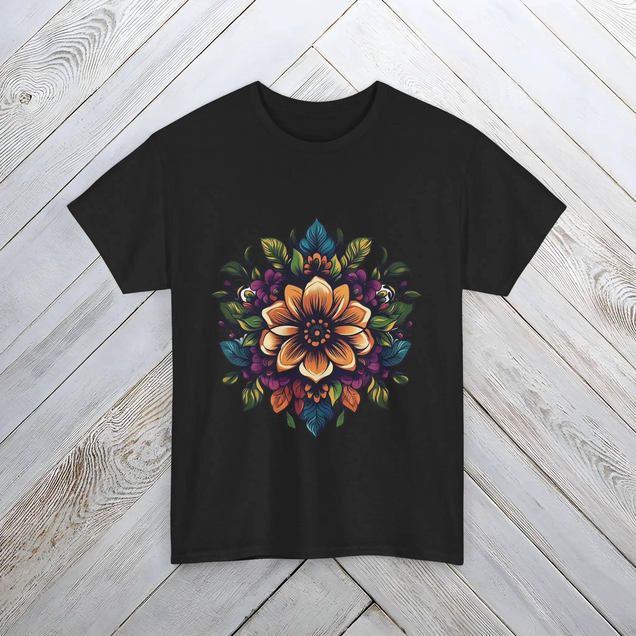 

Floral Mandala T Shirt for Women beautiful bright summery UNISEX S M L 2XL 3XL 4XL 5XL