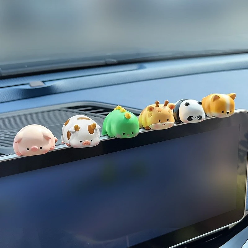

Lying Down Animal Car Decor, Cute Dashboard Plush for Stress Relief