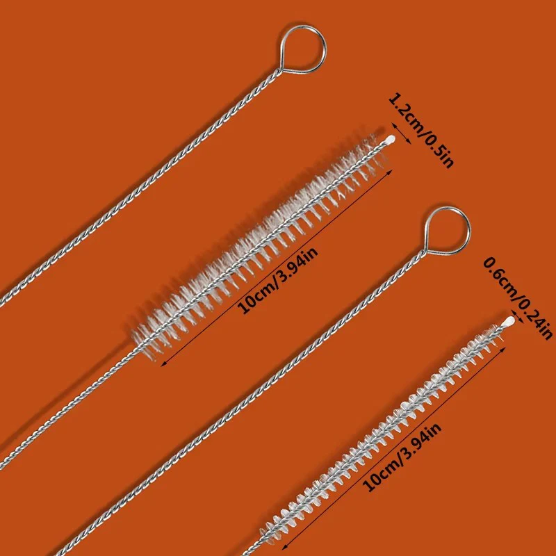 100cm 4Pcs Tube Brushes, Long Pipe Cleaner Straw Cleaning Brushes with Soft Nylon Bristles Head for Straw, Tower Line,