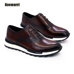 Zapatos casuales de cuero genuino para hombre, zapatillas cómodas de moda, zapatos casuales de lentejuelas hechos a mano, zapatos de banquete de Citas