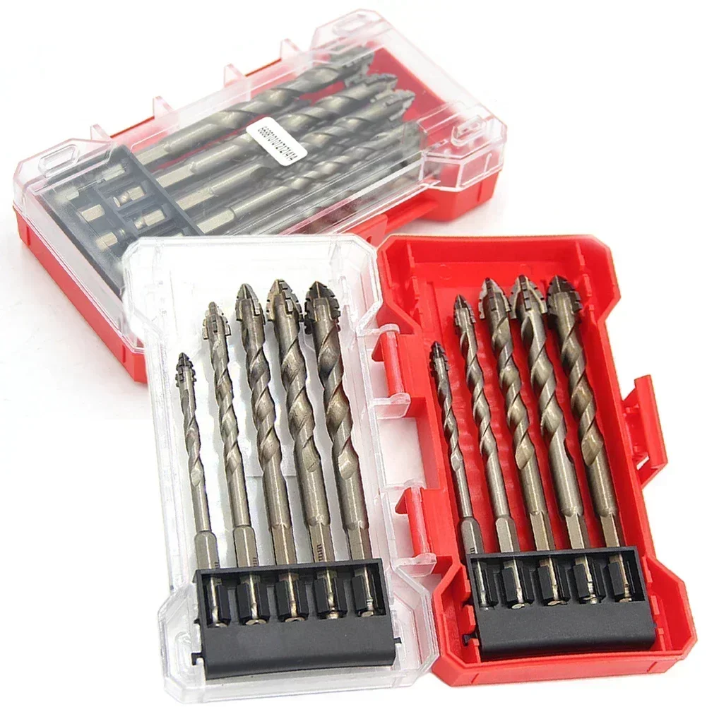 

10pcs Four-Flute Eccentric Drill Bit For Glass Tile Punching Triangle 6-14mm Masonry Drill Bit Set