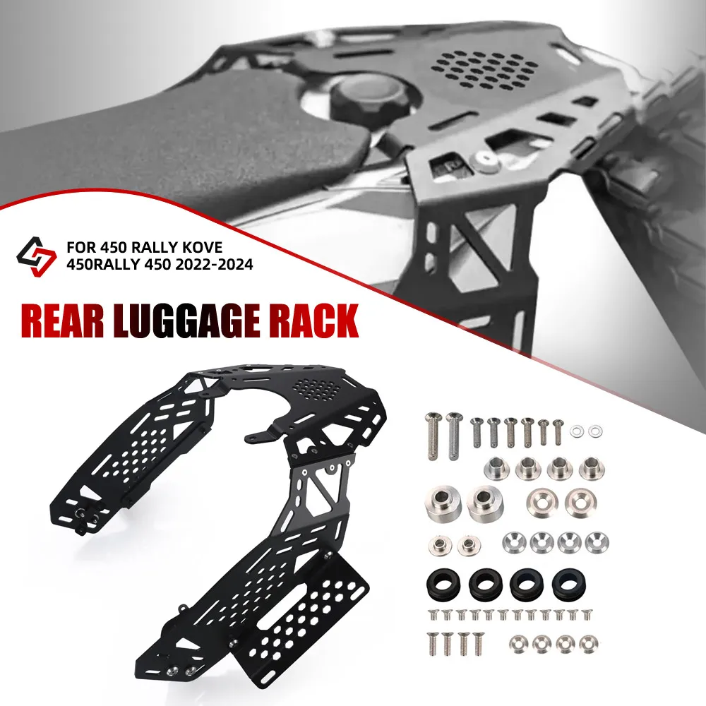 Rear Luggage Rack /Tie Down Brackets Support Bar Mount Side Panniers Rack For Colove 450 Rally KOVE 450Rally 450 2022 2023 2024