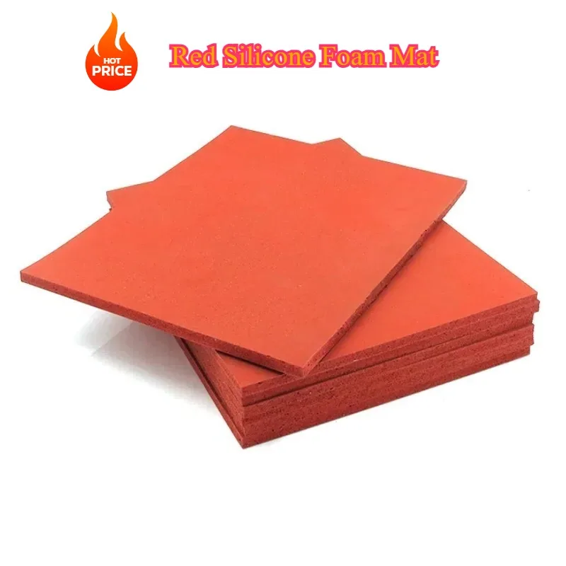 

Thickness 1/2/3/4/5/6/8mm Red Silicone Foam Mat Heat Pressing Mat Laminating Machine High Temperature Sponge Pad