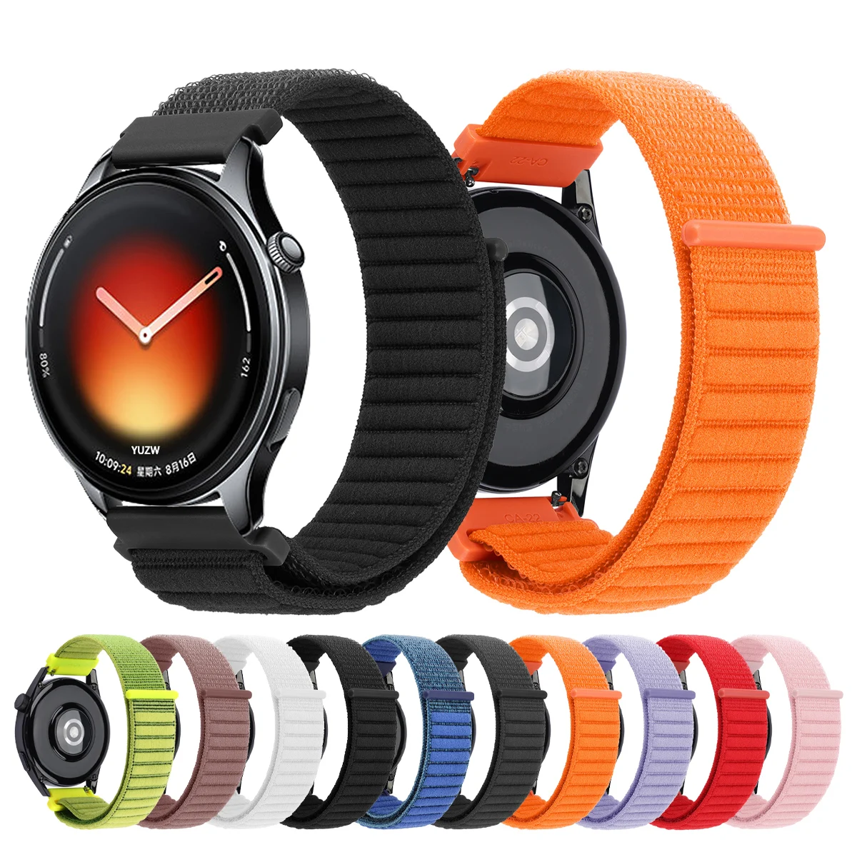 Braided Nylon Strap 22mm For Xiaomi Watch 5/color 2 Loop Band for Mi Watch 2Pro/S4 S3 S2 S1 Pro Active Bracelet Woven Wristbands