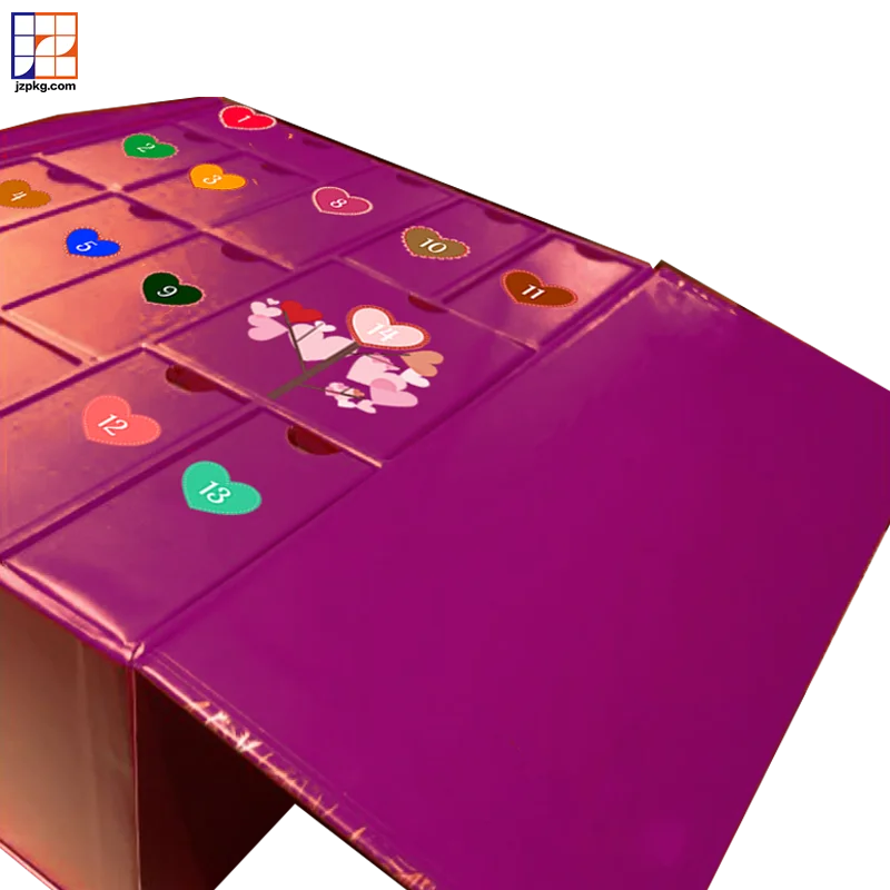 custom.Custom 14 Drawers Packaging Box Set Cosmetic Empty Box Countdown Beauty Valentines Advent Calendar Box 14 Day Ad