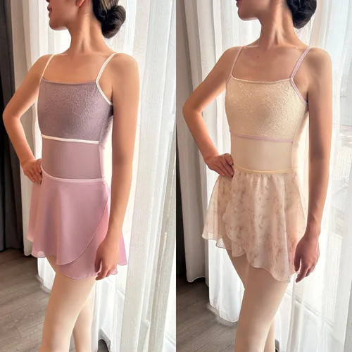 Leotardo de baile de Ballet para adultos, nuevo y elegante traje de práctica de encaje para equipo de gimnasia y baile, leotardo de Ballet de Yoga de alta calidad para mujer