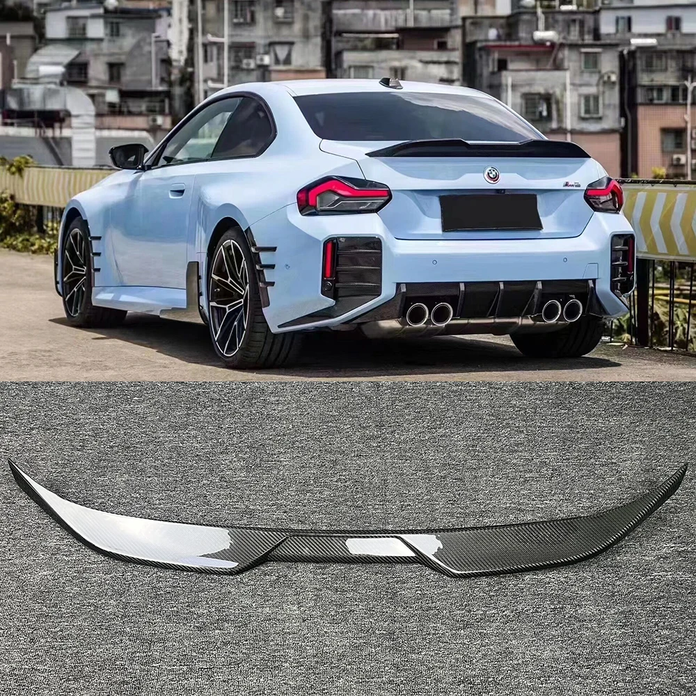 Car trunk rear spoiler High quality dry carbon fiber rear wing Mp Style for BMW G42, G87, M2 M235i M240i Coupe Wind Wing 2022 up