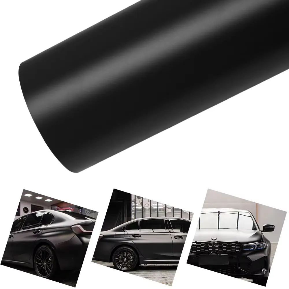 

10/55x152cm TPU PPF Hight Quality Stretchable Matte Black Vinyl Car Wrap Paint Protection Film Self-healing Car Trim Stickers