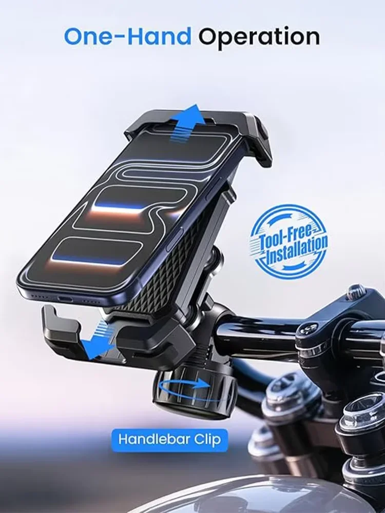 AliExpress NONE 2026 Dual Anti-Shake Motorcycle Phone Mount for iPhone & Samsung – Vibration-Resistant Handlebar Mount for Outdoor Bike Riding