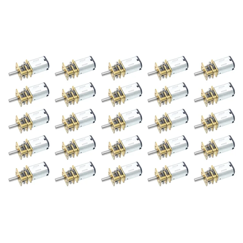 

ABVS 25PCS GA12-N20 Mini Metal Gear Motor DC 3V Gear Wheel Gear Motors 15RPM