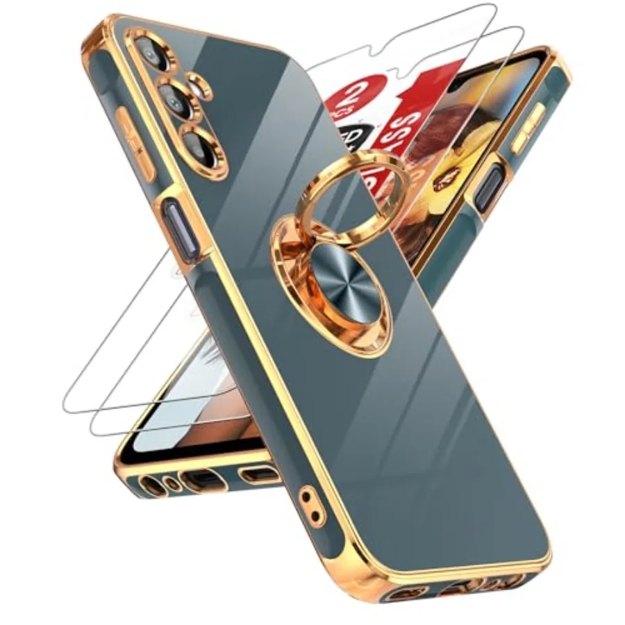 

for amung A1 G Cae: with Tempered Gla creen tec [2 Pack] 360° table Holder Magnetic Kicktand, Plating Roe Gold Ed for amung A1,