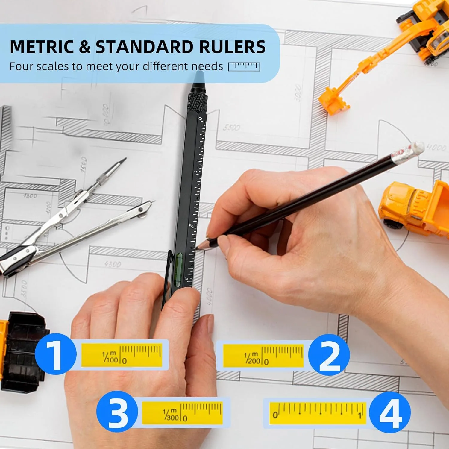 NEW HOT In Stock-Multitool Pen Cool Gadgets, Novelty Pen With Stylus, Level, Rulers, Screwdrivers, Birthday Gifts For Dad Husban