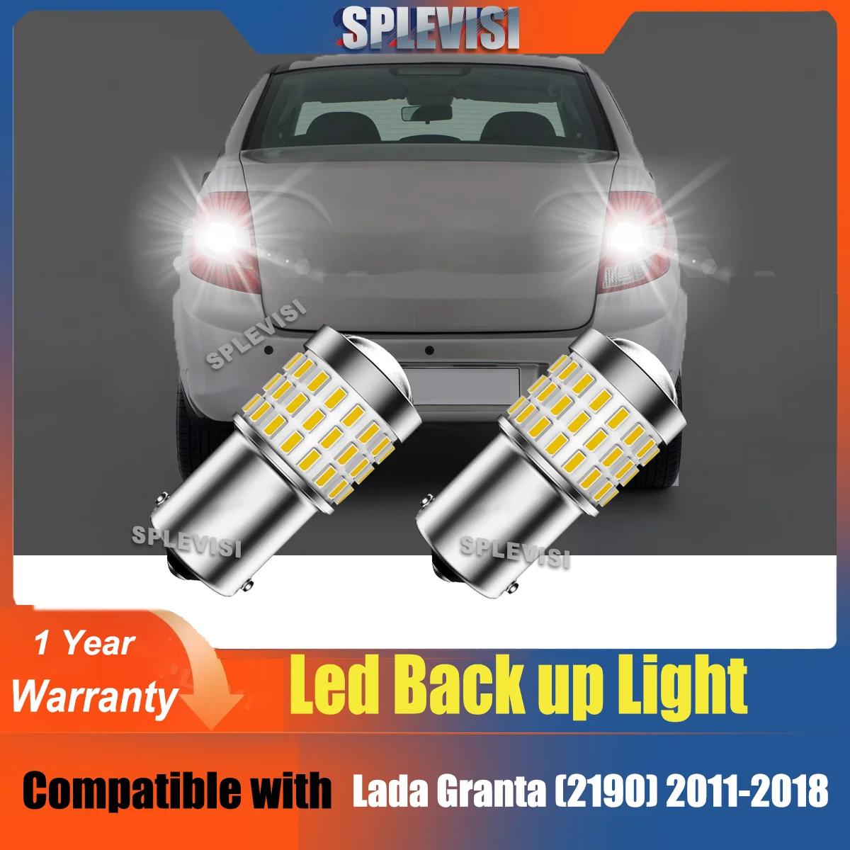 

2x 1156 6000K White LED Back Up Reverse Lights IP68 DC 12V Long Lifespan Replace Set For Lada Granta Kalina Niva Priora Samara