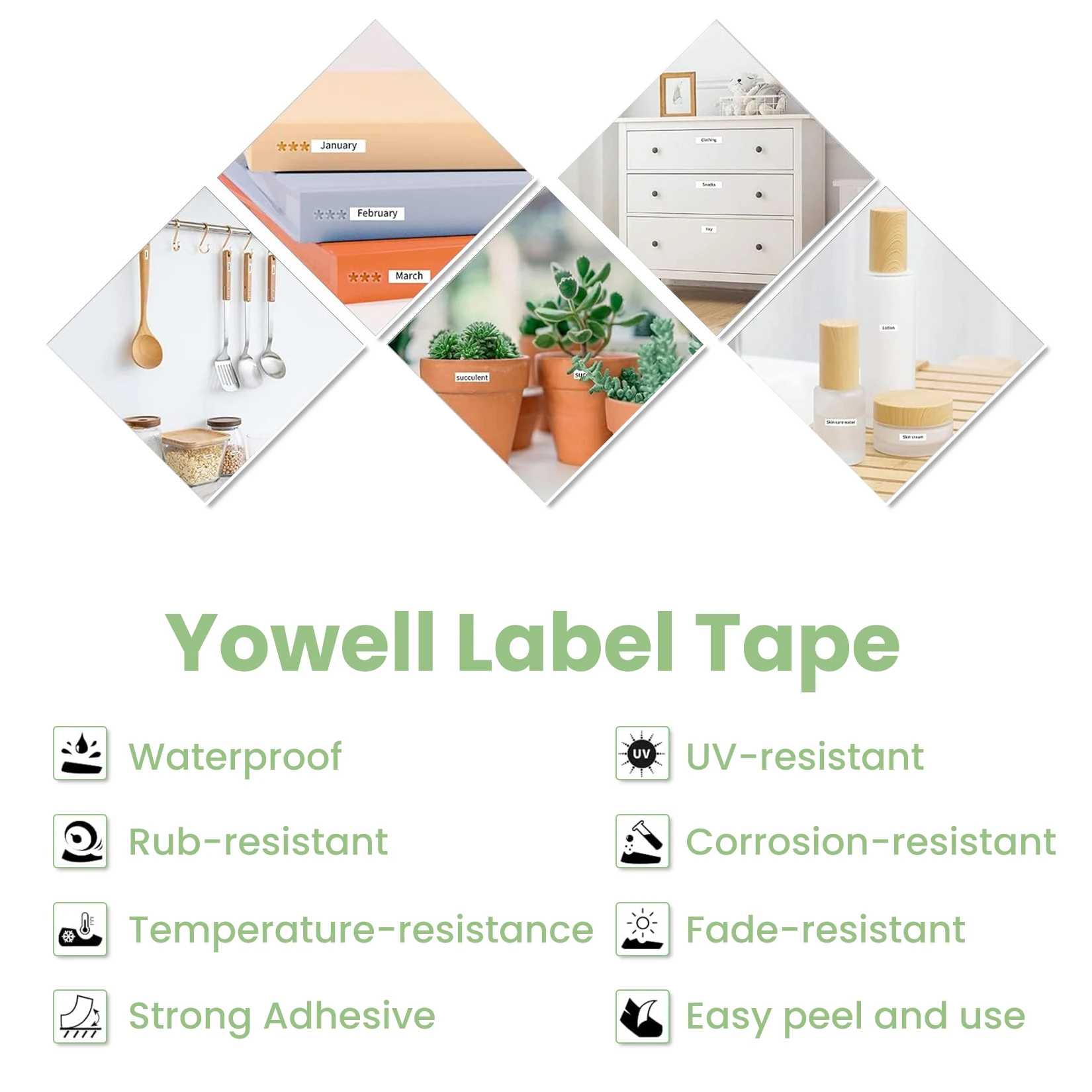 Yowell 5 X 40913/S0720680 (9mmx8m) Kompatible Etiketten, kompatibel mit Dymo LabelManager 100, 300, 120P, 150, 160, 200, 210D, 220P – Detail 3