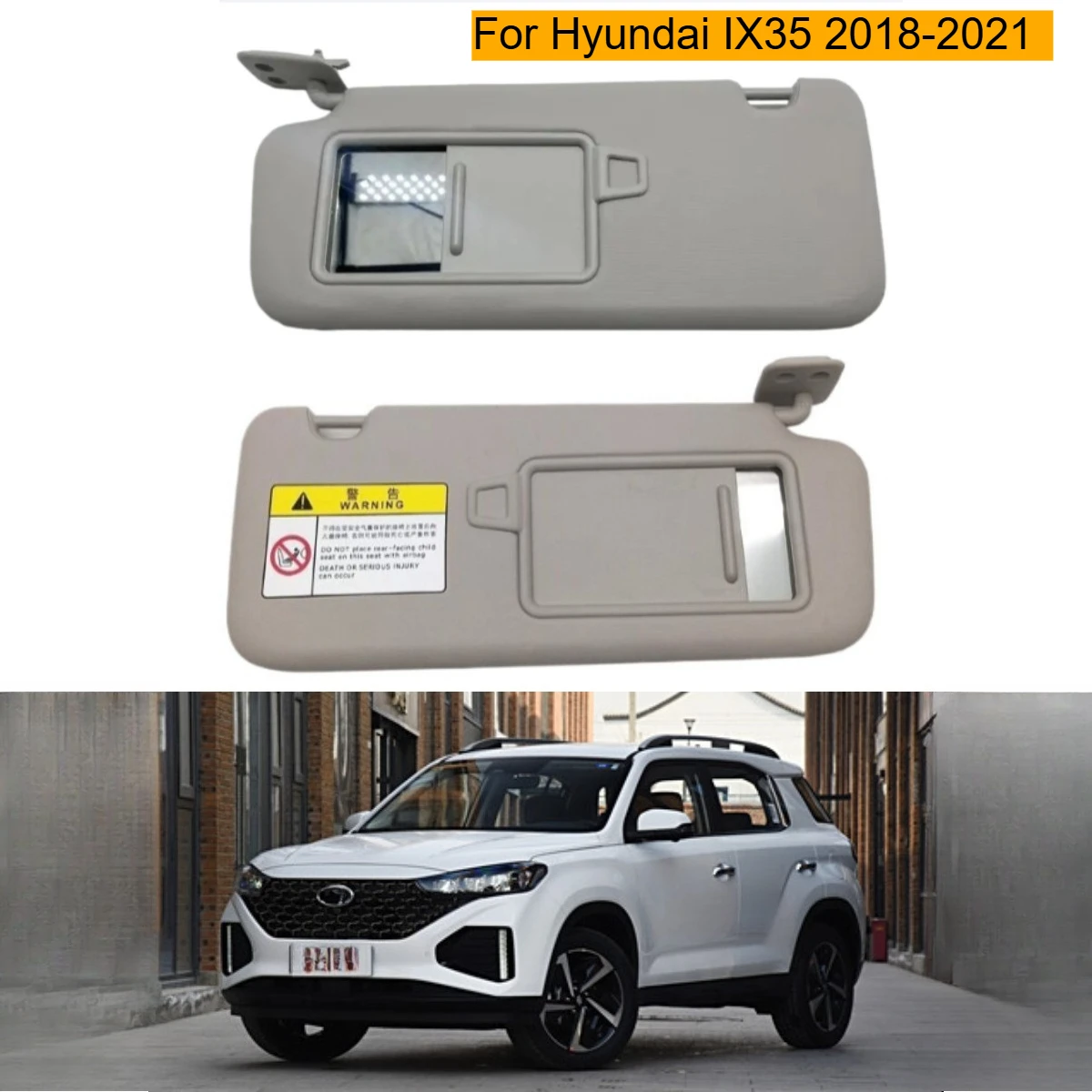 For Hyundai IX35 2018 2019 2020 2021 Car visor Makeup mirror Baffle with mirror