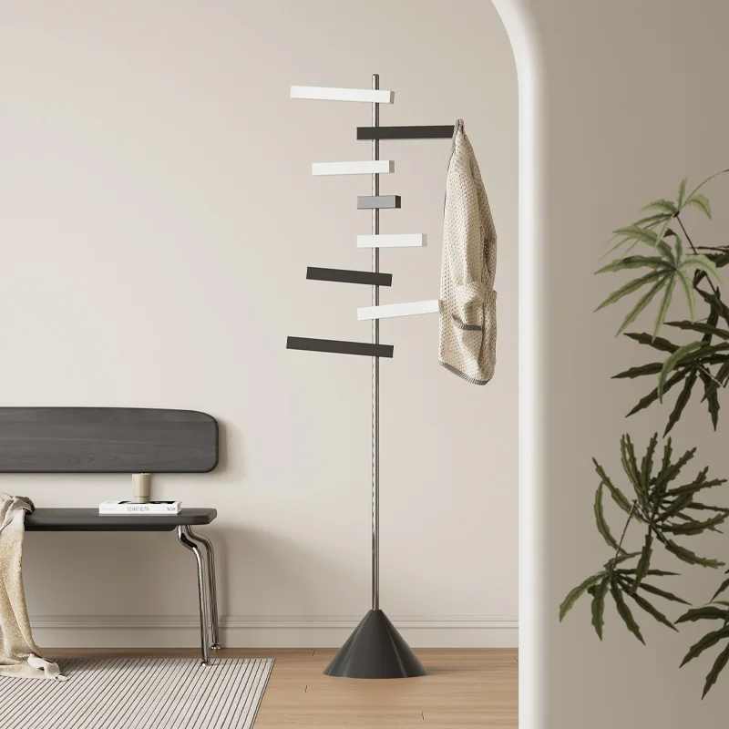 

Piano key bedroom floor hanger rotatable vertical stainless steel simple coat rack porch bedside hanger