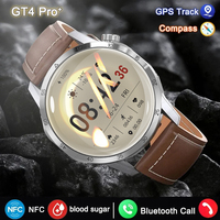 For Android IOS GT4 Plus Smartwatch Mens AMOLED Screen Bluetooth Call GPS Sport NFC Health Monitor Smartwatch Man Watch GT4 Pro