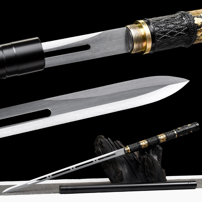 Chinese Battle Staff Sword Golden Cudgel High Manganese Steel Blade Sharp Samurai Sword Ready for Training Kongfu Dragon Katana