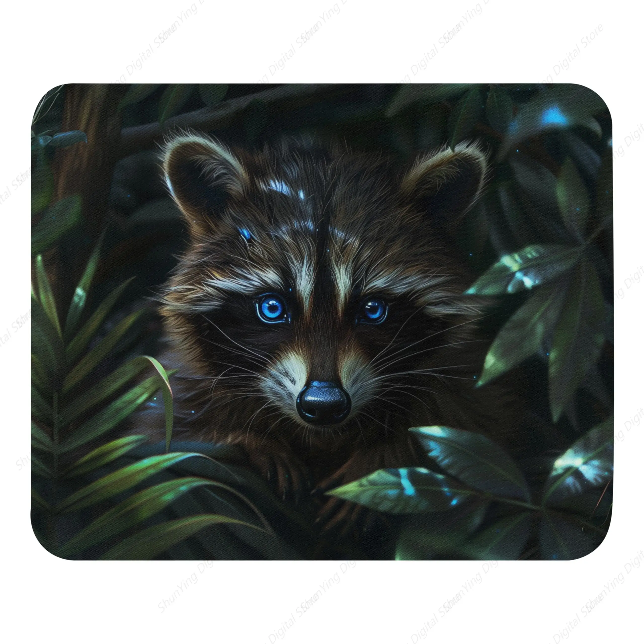 Anti Slip Rubber Mouse Pad Suitable For Gaming Office Laptops Cute Little Raccoons 25*30cm