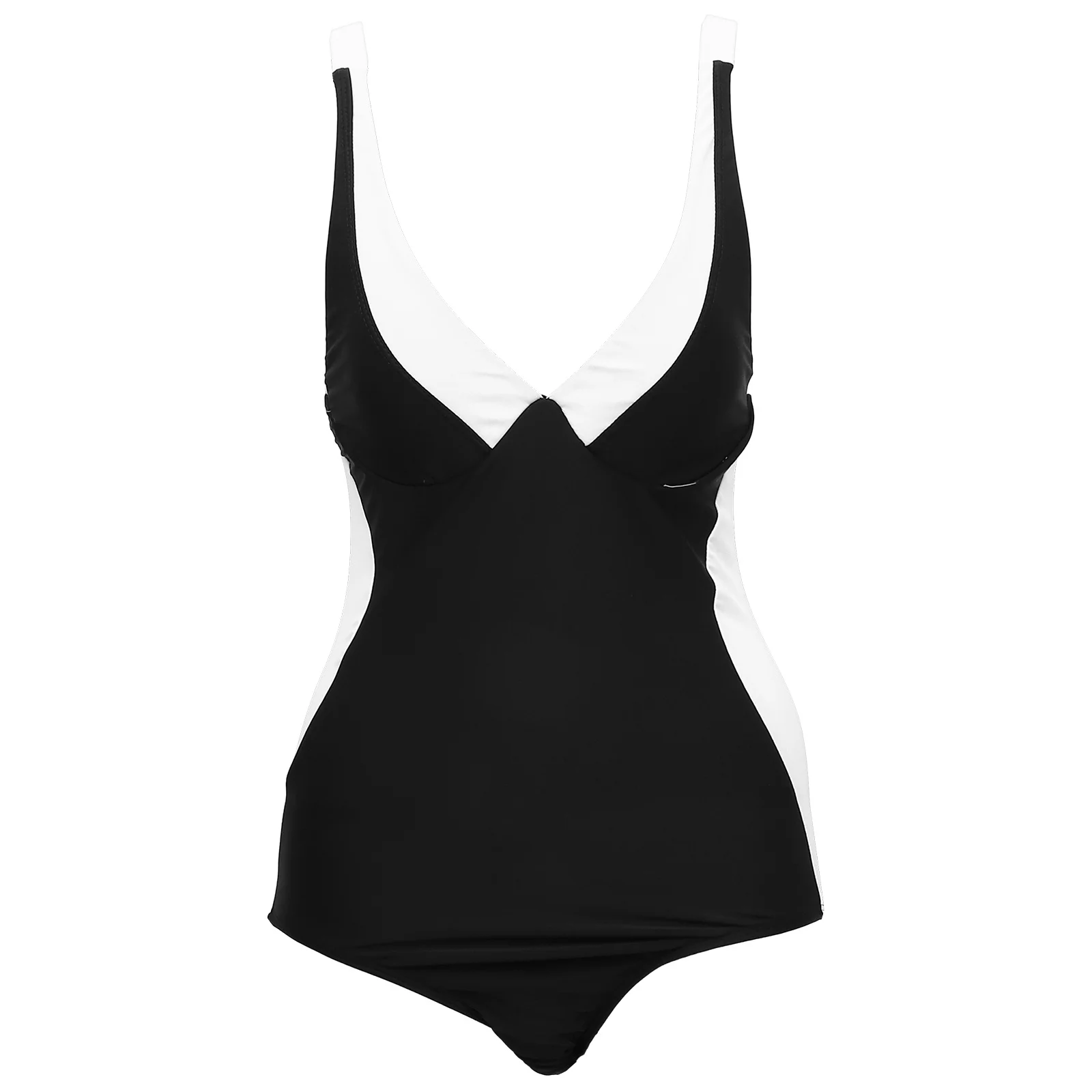 

One Piece Swimwear Backless Unique Splice Fashion Summer Pool Beach Bathing Suit Comfortable Elastic Fiber