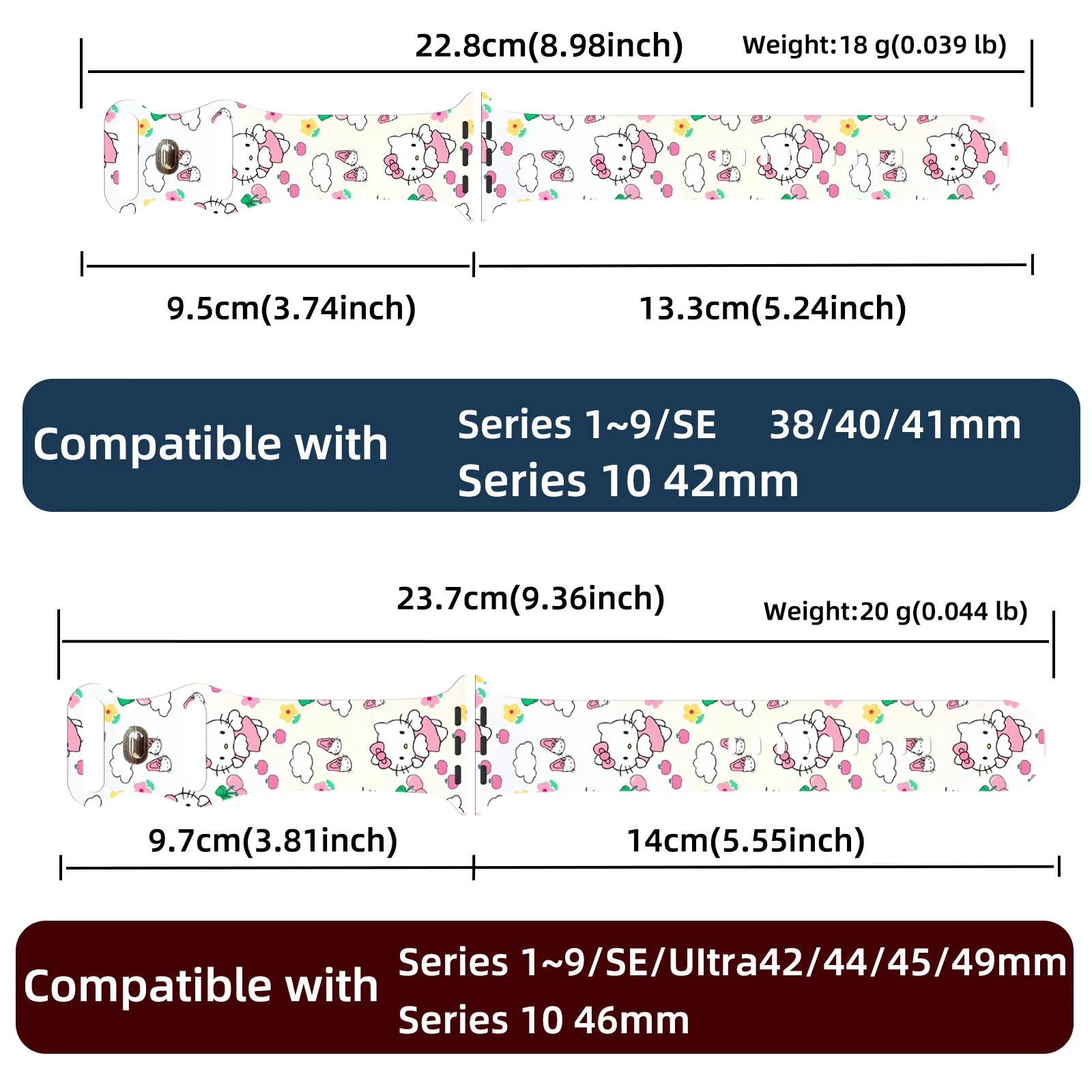 Sanrio series printed watch strap for Apple Watch 11 10 9 8 Silicone Band Replaceable Bracelet for iWatch 46mm 44mm watchband