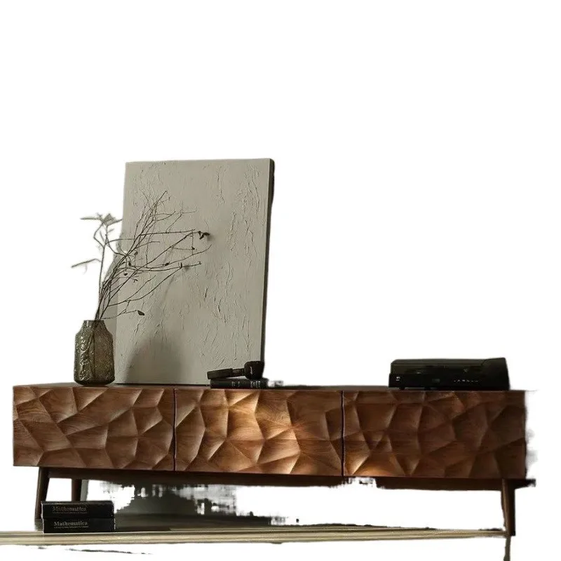 

Напольный ТВ-шкаф для небольшой квартиры, цельнодеревянный, простой, в стиле лёгкой роскоши, креативный.