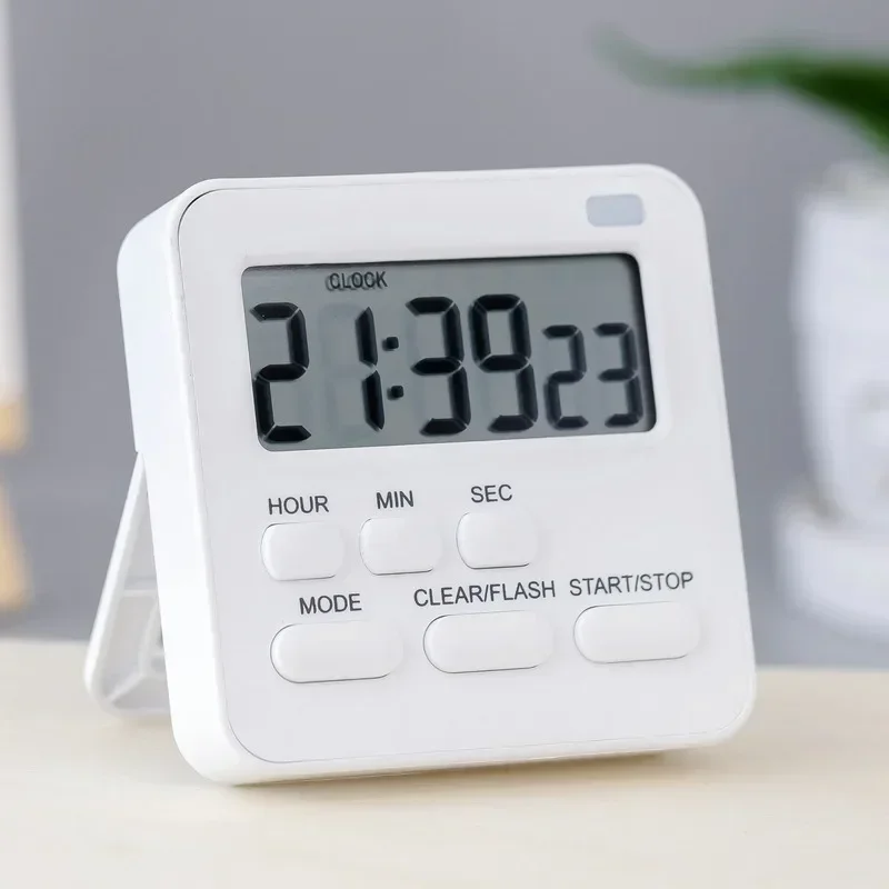 Digital Display Cooking Alarm LCD Screen Clock Kitchen Timer Sleep Stopwatch Clock Game with Magnetic Countdown Alarm Clock