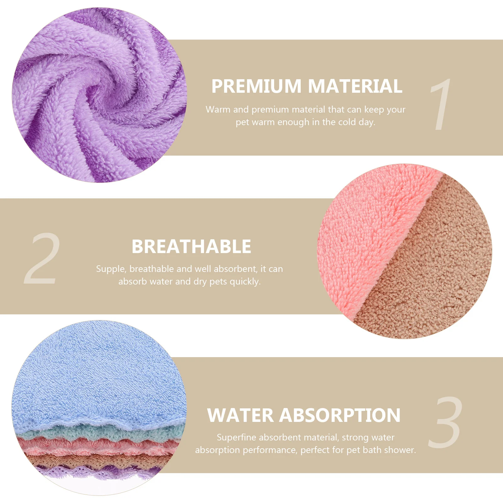 

6Pcs Guinea Pig Bath Towels Coral Fleece Soft Absorbent Warm Blankets Bedding Liners Small Animals Hamster Pet Shower Towels