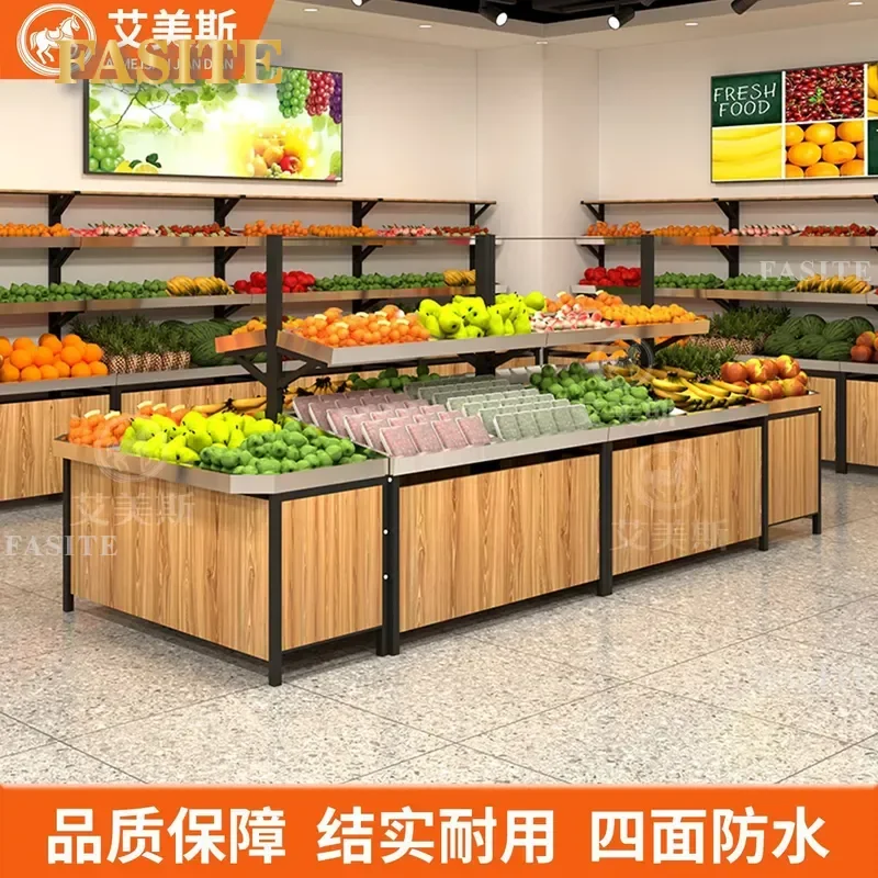 For Fruit Vegetable Store Supermarket Multi-layer Display Shelf Rack Tray Frame Fresh Produce Atmosphere Arrangement Stand
