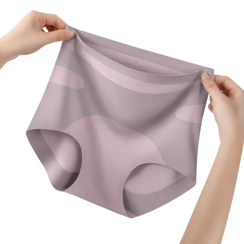 2PCS Women\'s Panties Sexy Breathable No Curling Tighten the Abdomen Butt Lift Skin-friendly High Waist Thin and Traceless Briefs