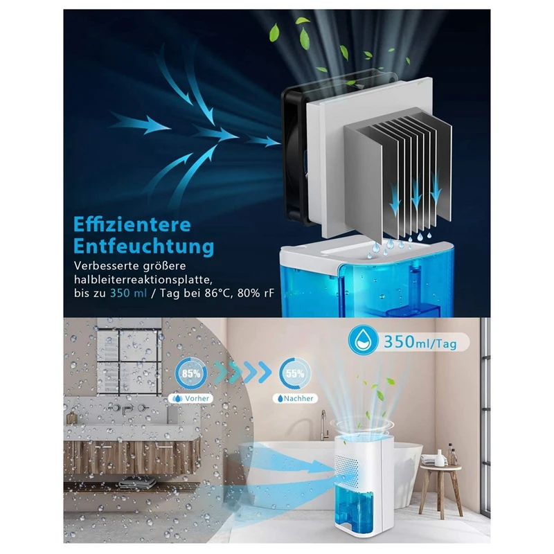 ポータブル電気除湿機,寝室,バスルーム,オフィス用のミニサイレント空気乾燥機,1000ml