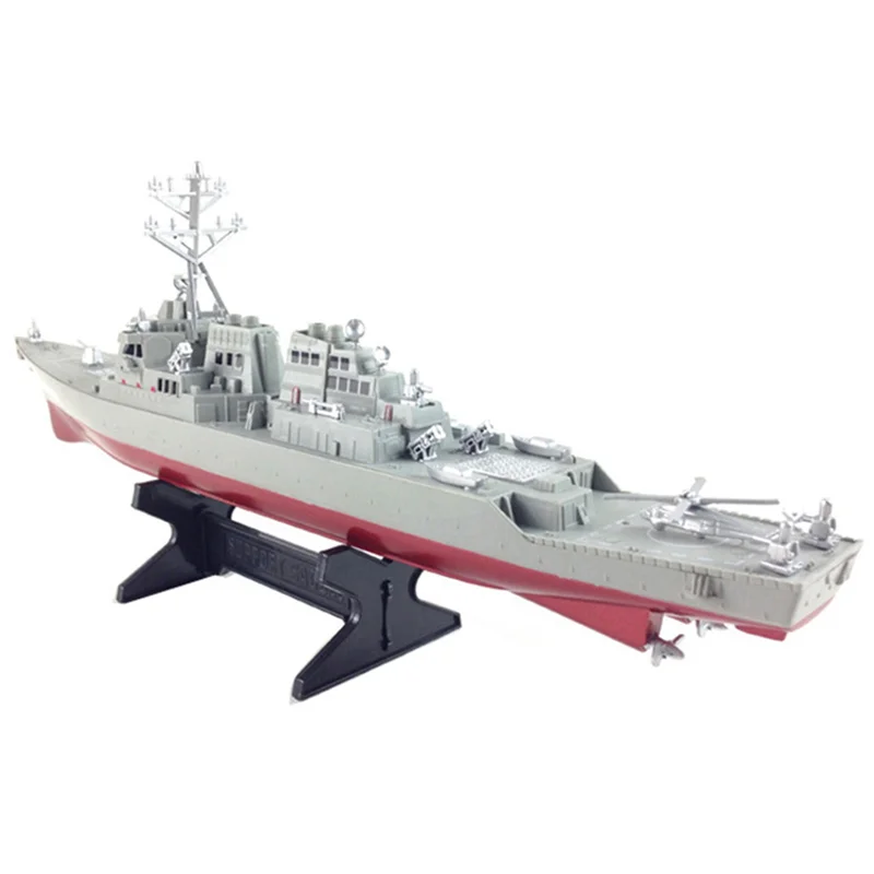 Modelo de barco destructor de misiles guiado 3X estático con soporte de exhibición modelo de buque de guerra DIY educativo
