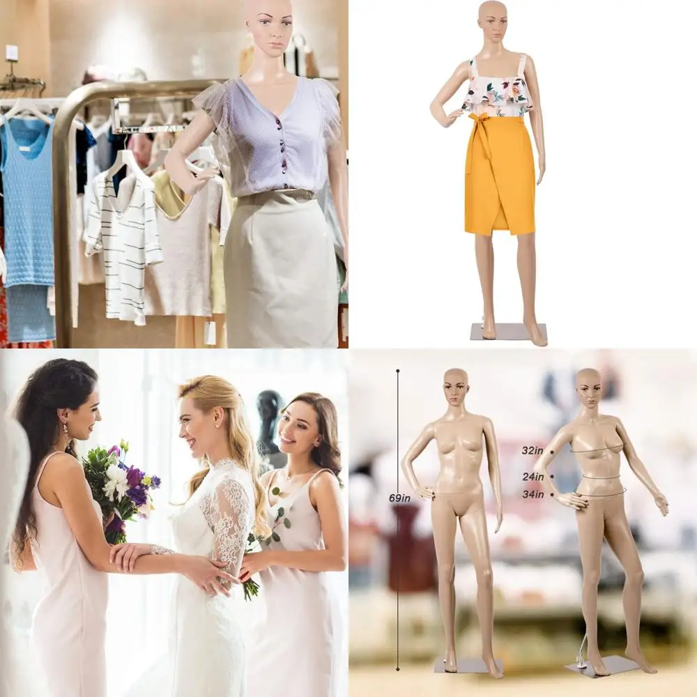 

69 Female Dress Form, 69 Rotatable Mannequin with Detachable Arms, Metal Base for Clothing Display