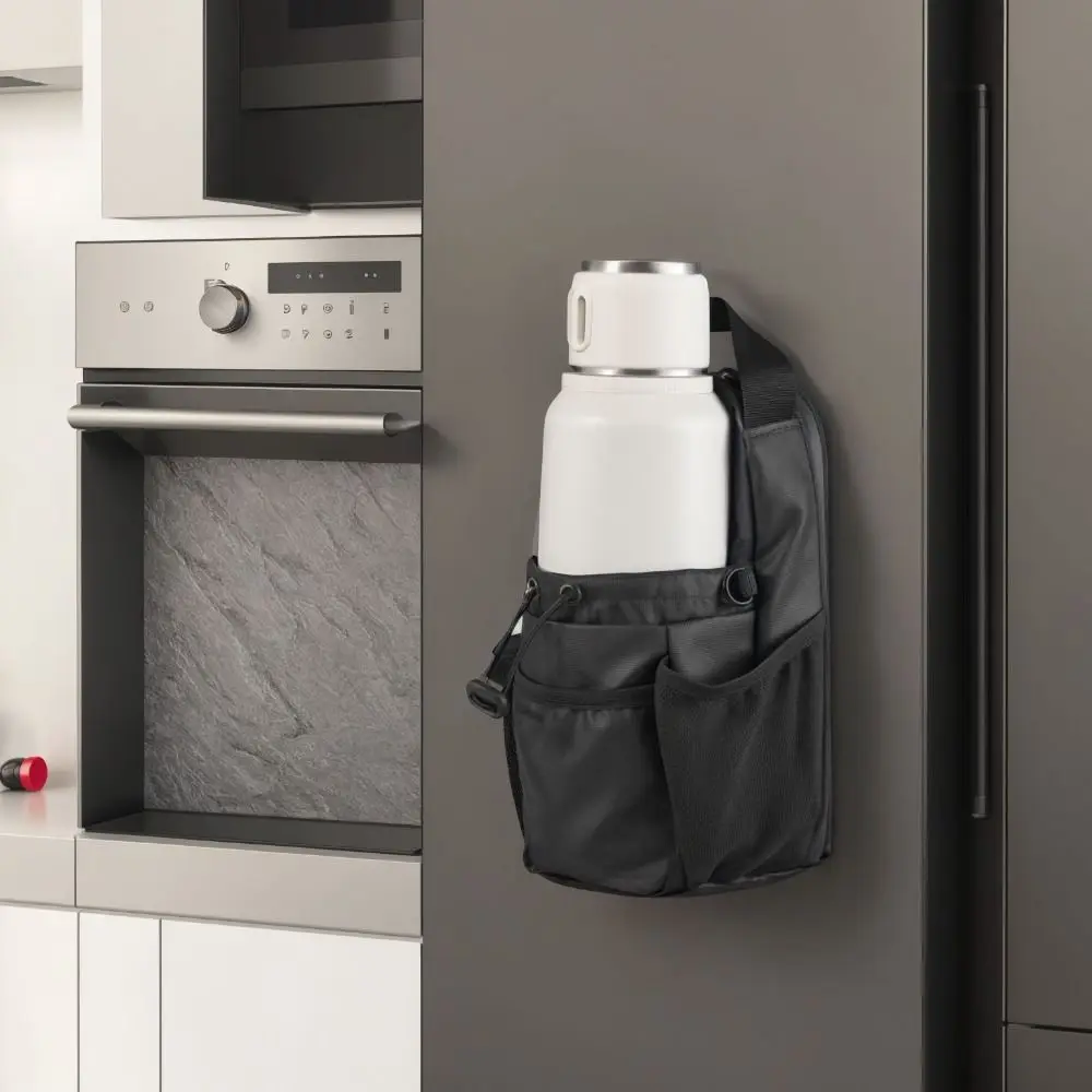 

Magnetic Water Bottle Sling Bag Pull Cord Multi-layer Gym Bottle Bag Convenience Large Capacity Crossbody Sports Bag Travel