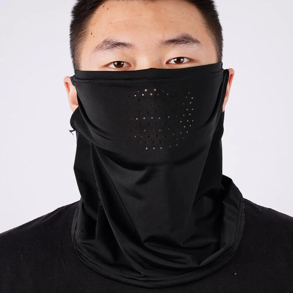 Face Scarf Breathable Ice Silk UV Sun Protection Mask Soft Adjustable Anti Ultraviolet Thin For Summer Outdoor Face Scarf