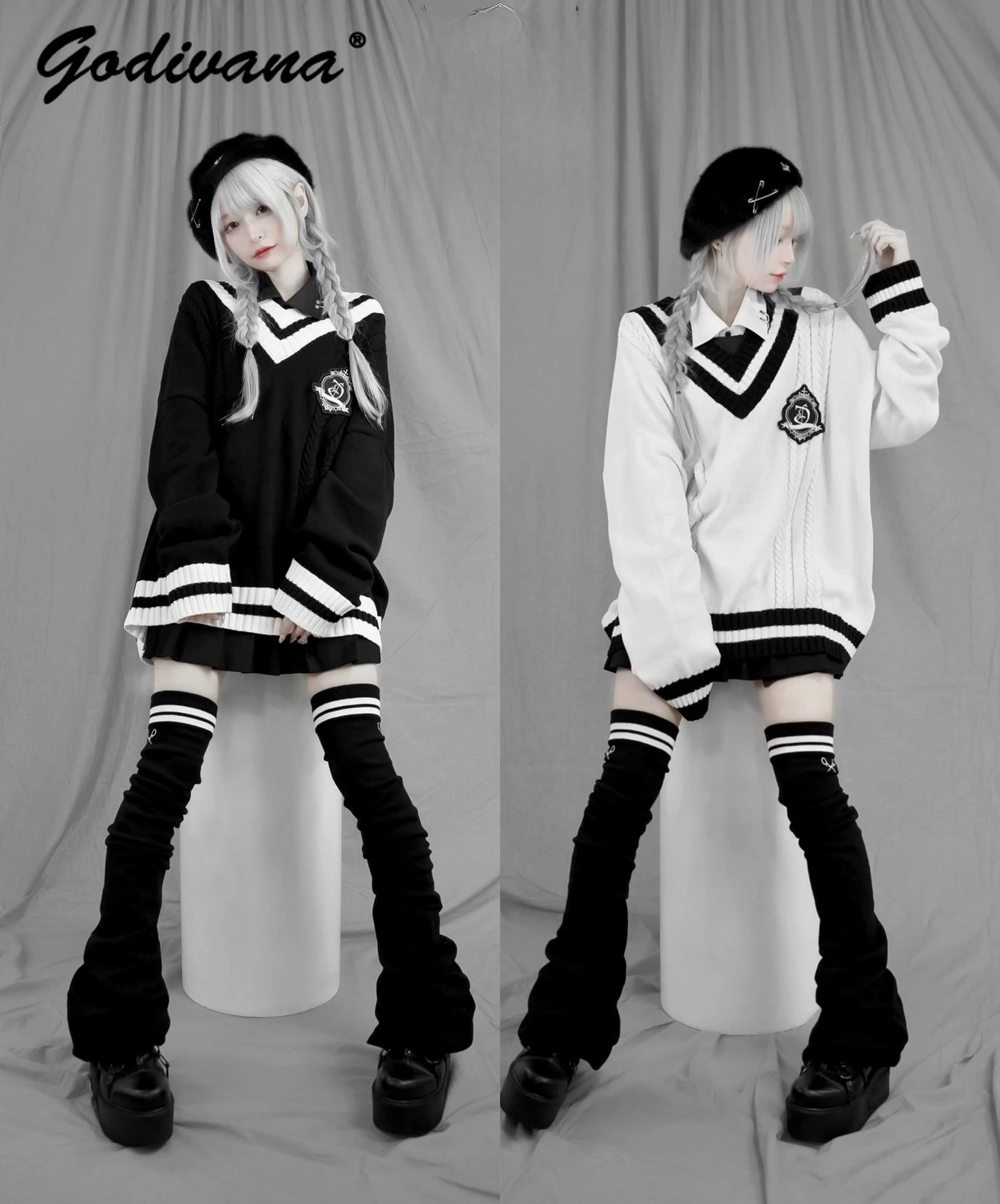 Japanese Mine Series Scissors Over-the-Knee Leg Warmers New Autumn and Winter Subculture Gothic Y2K Long Socks