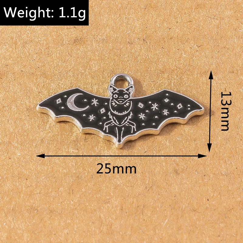 10 teile/los halloween schmetterling schädel bezaubert fledermaus anhänger für schmuck herstellung halskette ohrringe diy halloween geschenk zubehör – Detail 2