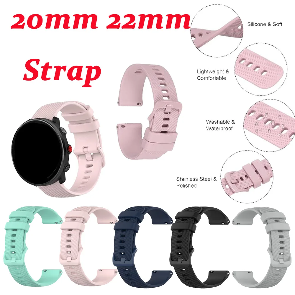 20MM/22MM Silicone Strap For Polar Grit X/Vantage M M2 Replacement Watchband for Polar Unite/Ignite 2 Smart Watch Band