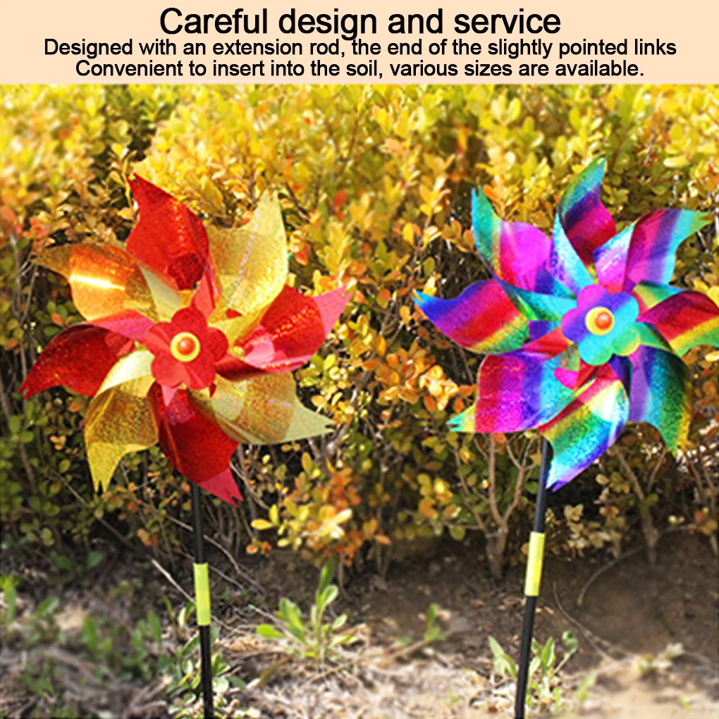 10PCS Windmill Bird Repellent Decoration Bird-Scaring Wind Spinner Children Kids Toys for Outdoor Garden Lawn Yard
