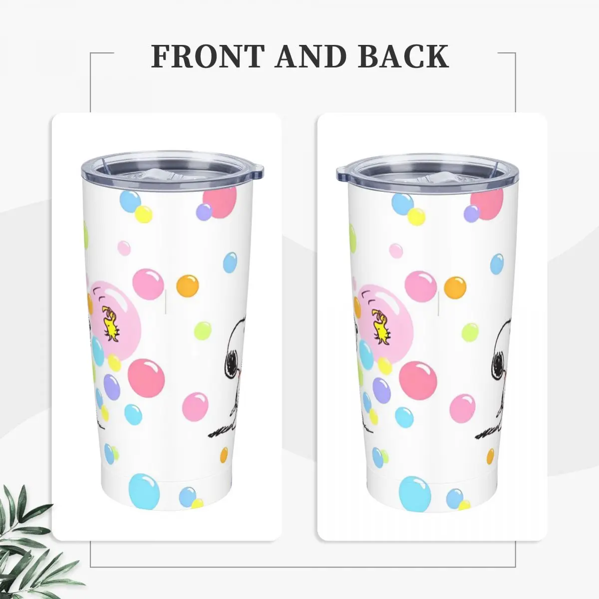 Snoopy Dog MINISO Stainless Steel Tumbler Travel Thermal Cups With Straws and Lid Large Car Mugs Cold Drink Water Bottle