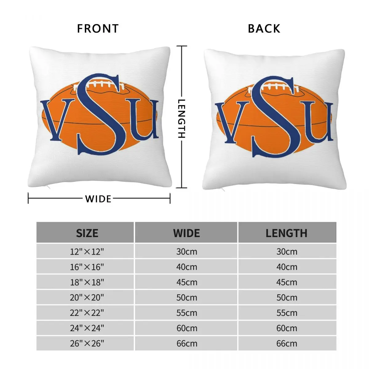 Virginia State University Square Pillowcase Polyester Linen Velvet Creative Zip Decorative Sofa Seater Cushion Cover