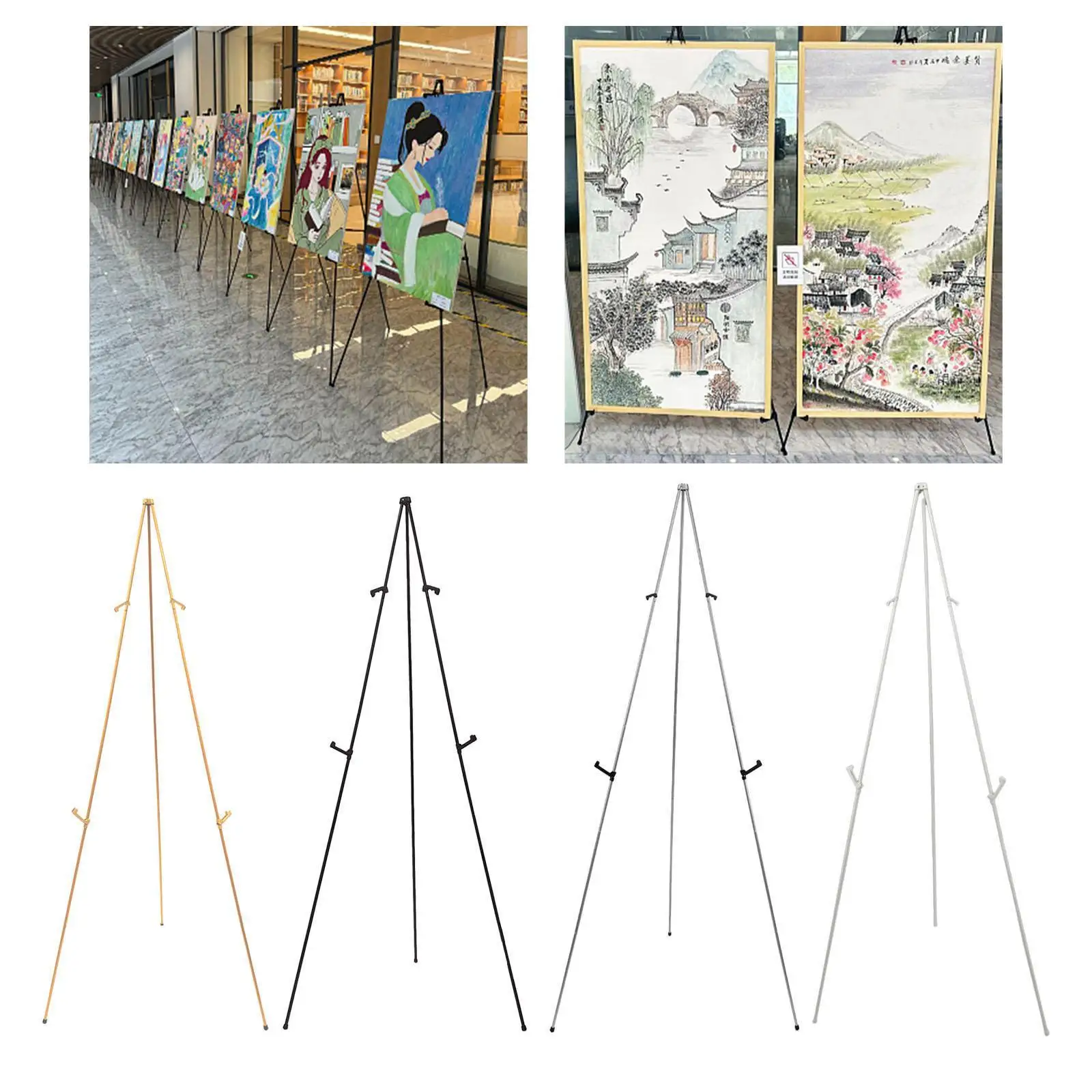 

Telescoping Display Easel Tripod Shelf Folded Lightweight Picture Display Rack