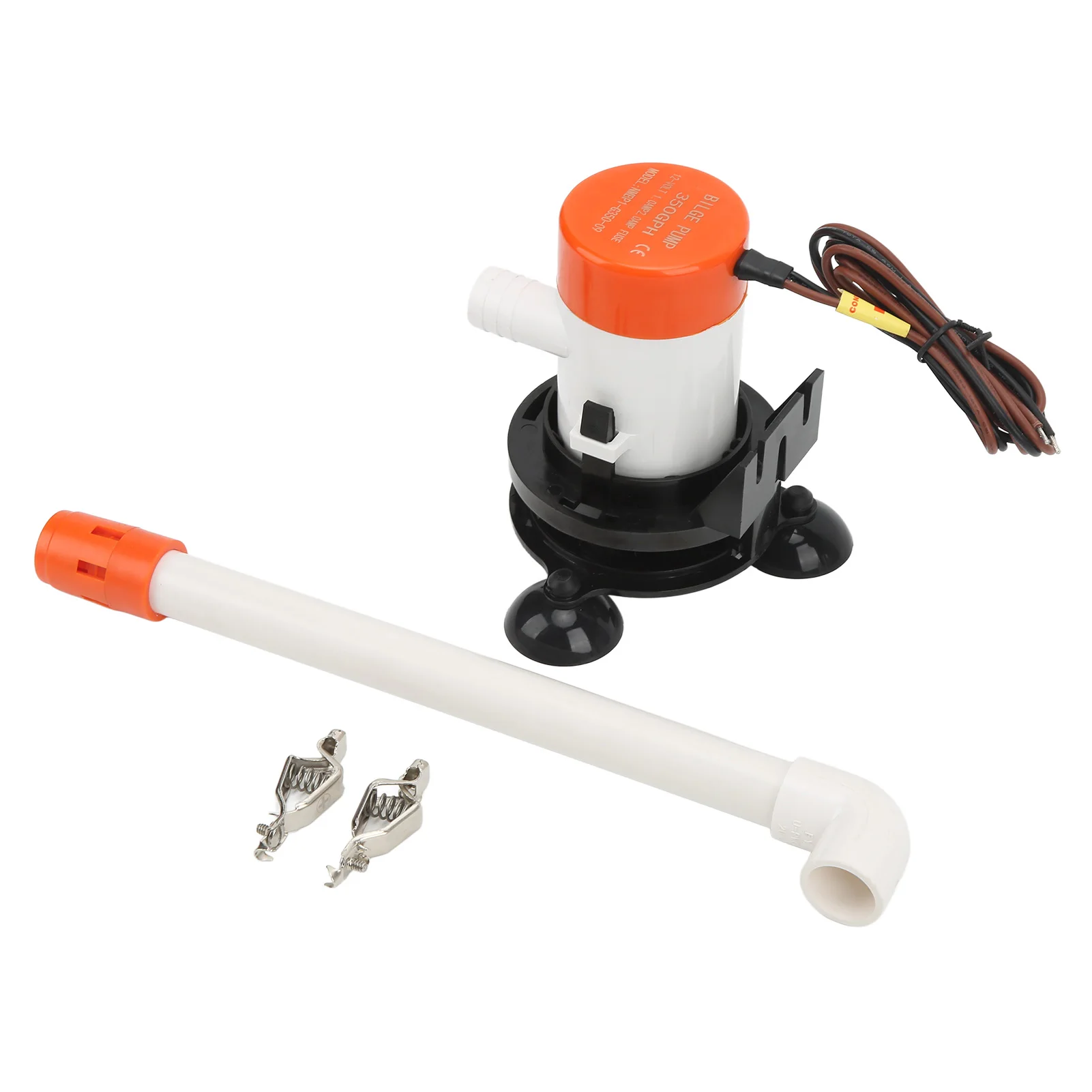 

350GPH 12V Аэраторный насос Livewell Baitwell — погружной, портативный, нижняя присоска — для морской лодки — морской аксессуар