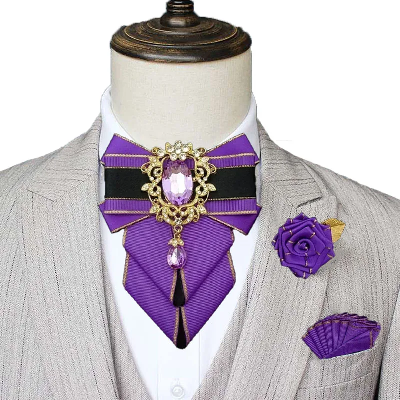 

Высококачественные комплекты галстуков-бабочек со стразами, ювелирные изделия ручной работы, подарки, британские корейские мужские деловые костюмы, рубашки, свадебный галстук-бабочка, корсажный комплект