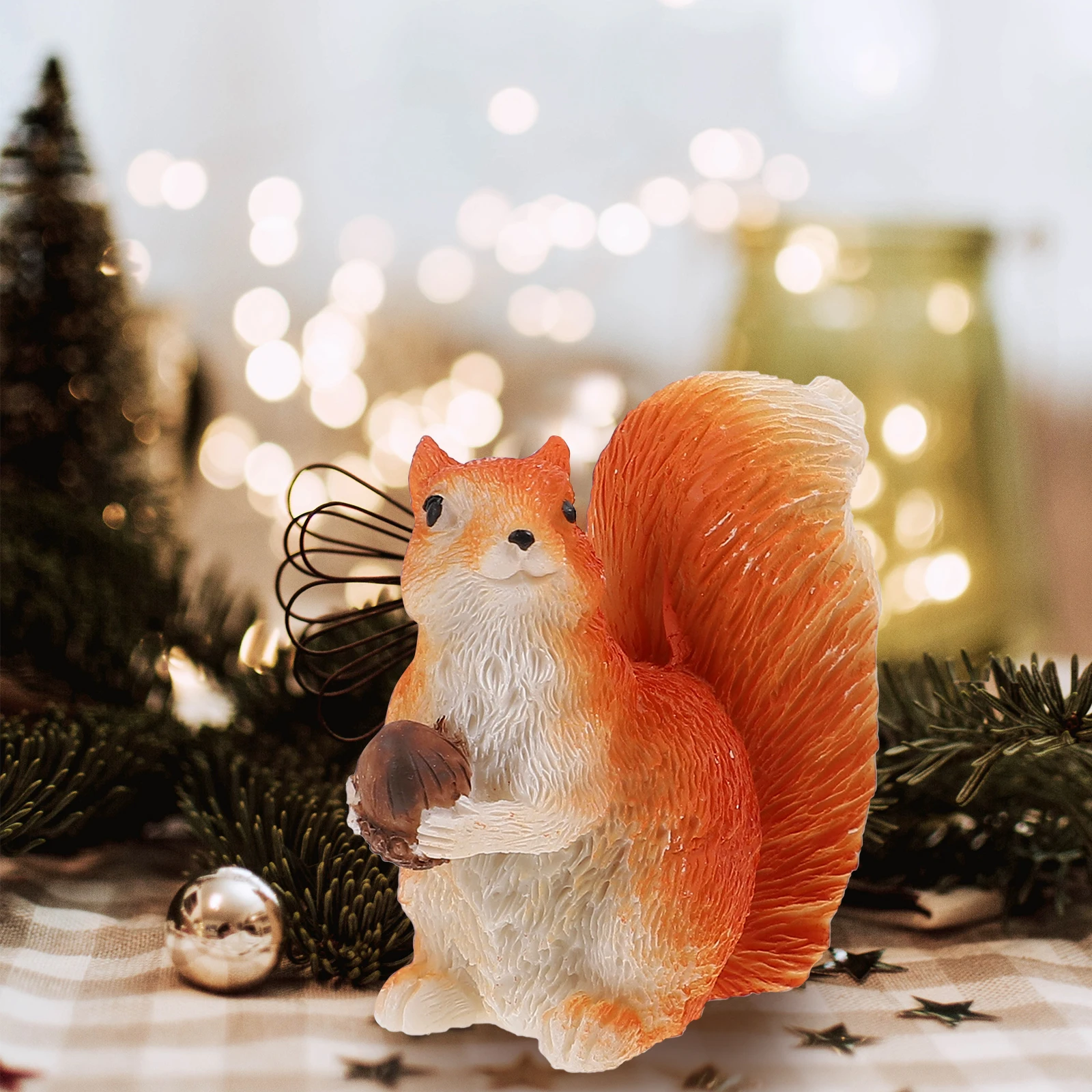 

10 шт., милая фигурка белки, креативный мини-декор для домашнего офиса, пейзажный орнамент, экологически чистый мини-декор из смолы